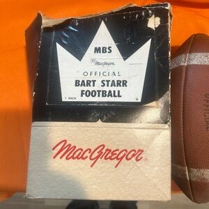 Bart Starr Green Bay Packers Leather Football Mac Gregor MBS with accessories